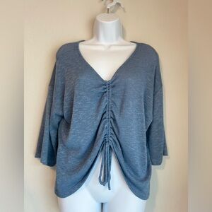 Blue Ruched Top